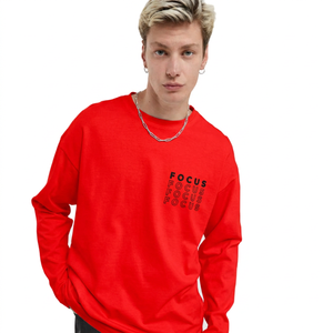 T-shirt blanc à manches longues pour homme, coupe ample, avec imprimé lettres, col rond, style décontracté, tissu jersey 100% coton - Product Image 6