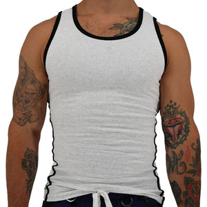 เสื้อกล้ามออกกำลังกายคอกลมปรับแต่งได้ ผ้ายืดอีลาสเทนคุณภาพสูง ผลิตโดยผู้ผลิต OEM สีพื้น แห้งเร็ว - Product Image 4