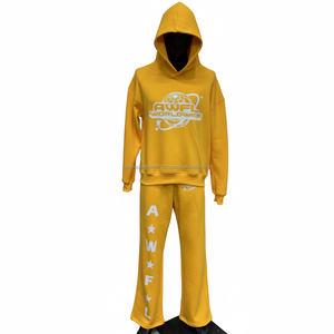 Wholesale custom <b>pullover</b> oversized Tracksuit for <b>men</b> 100%cotton fleece 400gsm in multi colors suit - Product Image 3
