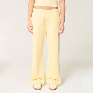 Pantalon de jogging évasé pour femme, en molleton épais 100 % coton biologique, écologique, style hip-hop, haute qualité, mode hiver, vente en gros - Product Image 2