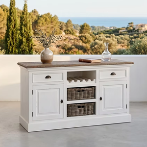 Cómoda de Madera de Teca Sólida Moala Hore con 7 Cajones, Elegante Mueble de Almacenamiento para Dormitorio o Sala de Estar, Acabado en Madera Natural - Product Image 1