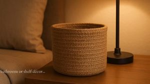 Customised Cotton Rope Plant Basket Modern Woven Storage Basket Indoor Planter <b>Cover</b> Laundry Storage <b>Bin</b> with Handles Home Decor - Product Image 5