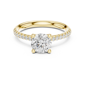 แหวนเพชรเม็ดเดี่ยวทรงกลมเจียระไนแบบบริลเลียนท์ 1 กะรัต เพชรเพาะเลี้ยงในห้องปฏิบัติการ ทองคำแท้ 14K คุณภาพ VS VVS EF สำหรับสวมใส่ทุกวัน งานแต่งงาน สไตล์ทันสมัย - Product Image 1