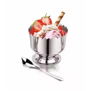ถ้วยไอศกรีมสแตนเลสสตีล ดีไซน์หรูหรา สำหรับร้านอาหาร โรงแรม และของสะสม - Product Image 2