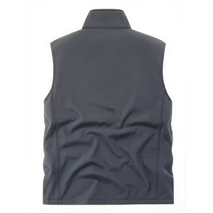 Chalecos sin mangas de softshell más vendidos, color gris, con cremallera, hechos de poliéster, chalecos de softshell para invierno para hombre. - Product Image 2