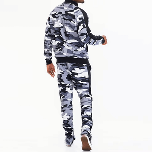 Ensemble de survêtement camouflage pour homme, sweat-shirt à fermeture éclair intégrale et pantalon assorti, style streetwear, respirant, polyester, coupe classique - Product Image 6