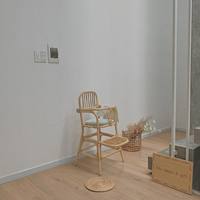 Chaise et table d'alimentation pour bébé nouveau-né, enfant en bas âge, chaise haute en rotin vintage en bois pour enfants