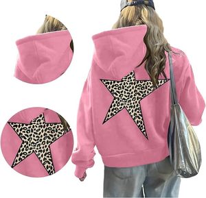 <b>Ladies</b> Y2K Leopard Graphic Oversized Hoodie Casual <b>Long</b> Sleeve Pullover Streetwear <b>Sweatshirt</b> - Product Image 5