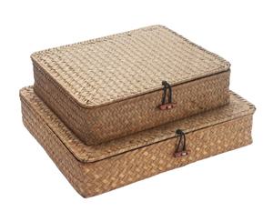 Panier organisateur tissé avec couvercle, idéal pour le rangement à domicile - Product Image 6