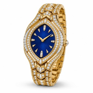 Luxury Women's Oval <b>Diamond</b> <b>Watch</b> Yellow Gold Case Analog Quartz Band - Product Image 4