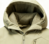 Veste Softshell Homme Style Urbain Décontracté Hiver Col Montant Capuche Légère Coupe-Vent Logo Avant