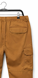 Men Cargo Pull-On <b>Joggers</b> Elastic Waist Utility Pants Multi-Pockets <b>Slim</b> Fit Canvas Stretch - Product Image 4