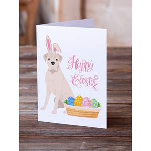 Boxer blanc à oreilles naturelles Cartes de note A7 fantaisistes Pack de 8 cartes vierges avec enveloppes 5x7 Cartes de vœux de Pâques - Product Image 2