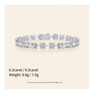 Elegant Design Moissanite Tennis Bracelet with High Clarity Stones for <b>Men</b> Women Bridal Jewelry Engagement and Special Occasions - Product Image 1