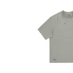 เสื้อยืดโอเวอร์ไซส์สไตล์เรโทรสำหรับผู้ชาย เสื้อยืดวินเทจขาดๆ แบบเรียบ น้ำหนัก 300 กรัม - Product Image 2