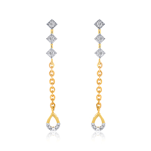 Luxury 18K Gold Plated Lab Grown <b>Diamond</b> Brilliant Cut Trendy Chain Drop <b>Earrings</b> Women Elegant Long <b>Dangle</b> Bridal Party Jewelry - Product Image 1
