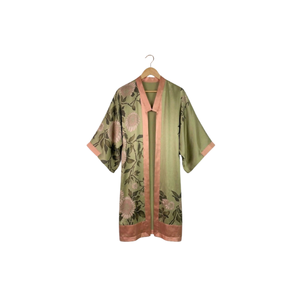 Women's Floral Embroidery V-neck Short Sleeve Loose Fit Mid Calf Length Traditional Style Daily Wear Muslim Women's <b>Kaftan</b> Wear - Product Image 1