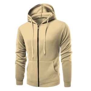 Sudadera con capucha unisex 100% algodón con cremallera, que absorbe la humedad, cremallera larga, alta demanda, proveedores directos en línea. - Product Image 4