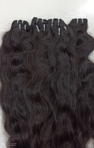 Extensions de cheveux naturels Remy de luxe pour femmes, épaisses, lisses, imperméables, sans perte et réutilisables, noir naturel, ondulation naturelle - Product Image 5