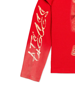 T-shirt sans manches rouge pour homme, coupe classique, avec motif photo imprimé sur le devant, lettres réfléchissantes, streetwear, col rond, en coton tricoté - Product Image 4