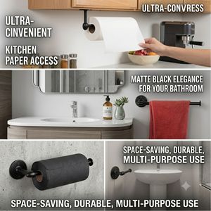 Matte Black Modern Stainless Steel Wall-Mounted <b>Paper</b> Towel Holder Single Arm Organizer for Restaurant Hotel Use <b>Kitchen</b> - Product Image 3