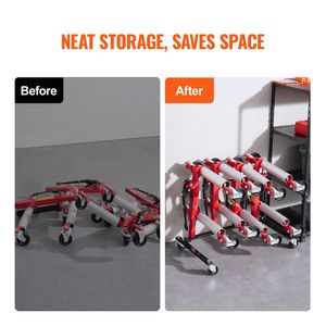 Carrello porta cavalletti idraulici con ruote girevoli a 360 gradi, organizer per garage e scaffali - Product Image 3