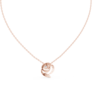 Pendentif unique en diamant de culture floral rose serti en or rose massif 18 carats pour fiançailles, mariage, cadeau de Saint-Valentin, ou usage quotidien - Product Image 2