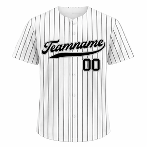 เสื้อเบสบอลดีไซน์คลาสสิกสีขาวคุณภาพสูงแบบใหม่สำหรับทุกเพศ ผลิตจากโพลีเอสเตอร์ระบายอากาศได้ดี แขนสั้น มีไซส์พลัส รับผลิตแบบ OEM - Product Image 1