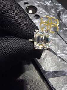 Beautiful 14k White Gold Diamond Engagement <b>Wedding</b> Band Ring Emerald Stones 1.09 CT Lab-Grown Diamond IGI Certified Party Gift - Product Image 2