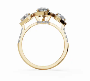 Bague en diamant Pear Designer à bande fendue, 1318 carats, 78 diamants, confectionnée en or jaune, rose ou blanc 9kt, 14kt ou 18kt, bijoux - Product Image 3