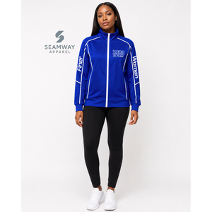 Sweat-shirt à capuche zippé pour femme Zeta Phi Beta Sorority, manches longues, col montant, veste de survêtement avec passepoil contrastant, fermeture éclair intégrale, idéal pour la détente - Product Image 5