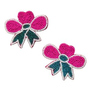 Bijoux de mode tendance faits à la main en toile brodée et perlée pour femmes et jeunes filles, idéaux pour les fêtes de Noël, qualité export - Product Image 1