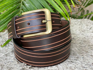 Nuevo cinturón de cuero con hebilla para hombre, cinturón informal Formal impecable de alta calidad, cinturón marrón de cuero genuino para hombre con hebilla ajustable - Product Image 4