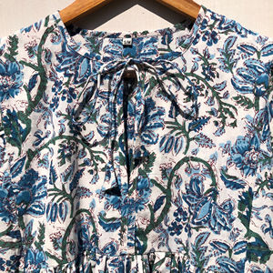 Vestido de Gasa con Estampado Floral en Algodón, Cuello Profundo, Midi, Directo del Mayorista, Ropa de Dormir para Mujer al Mejor Precio - Product Image 1