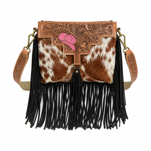 Western Cowhide Leather Crossbody <b>Bag</b> | Women Fringe Shoulder Handbag, Designer <b>Boho</b> Purse | India 2026 Export Quality Premium - Product Image 2