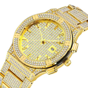 Steel Light Contemporary iced out Moissanite Diamond Quartz Watch for Men with Durable Build and Sleek Style - Product Image 3