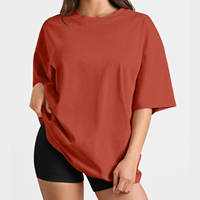 T-shirt oversize pour femme de haute qualité, coupe régulière, doux, uni, vente en gros, vêtements décontractés, vêtements de sport, t-shirt oversize pour femme