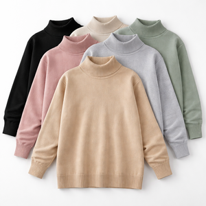 เสื้อสเวตเตอร์คอเต่าแบบลำลองถักนิตติ้งไซส์ใหญ่สั่งทำขายส่ง ผู้ผลิต OEM ส่งตรงจากโรงงาน - Product Image 5