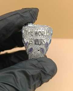 Hip-Hop Luxury Iced Out Custom <b>Initial</b> <b>Ring</b> 925 Sterling Silver VVS Moissanite Diamond Bling Jewelry Men's Gifts Unisex Fashions - Product Image 4