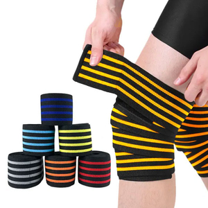 Soporte de Rodilla Tejido a Rayas, Transpirable, con Cierre de Gancho y Bucle, Unisex, Protección para Baloncesto en Todas las Estaciones - Product Image 1