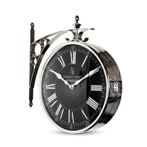 Horloge murale vintage en métal style gare ferroviaire, horloge décorative suspendue pour réception, école, restaurant, église, intérieur, extérieur, maison - Product Image 1