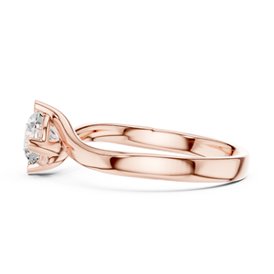 แหวนเพชรทรงเกลียว Twisty Cut Lab Grown Solitaire ชุบทองคำขาว 18KT โรสโกลด์ ดีไซน์มินิมอล สำหรับงานปาร์ตี้ งานแต่งงาน ใช้ในชีวิตประจำวัน หรูหรา - Product Image 3