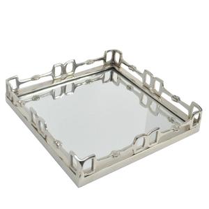 Decorative <b>Mirror</b> Trays Horse Bit Border Design Serving Tray <b>Square</b> Shape High Polish Metal Trays For Restaurant Supplies - Product Image 6