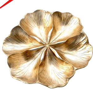 Plateau de service rond de luxe moderne, design feuille, finition dorée, idéal pour la décoration intérieure et la cuisine – Nouvelle collection en promotion - Product Image 5