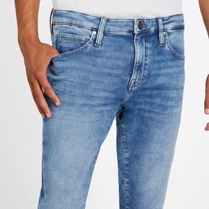 Jeans de Mezclilla de Alta Calidad al por Mayor, Corte Recto, Color Azul Claro, Ajustados, de Cintura Alta, Estilo Urbano, para Hombre y Mujer - Product Image 5