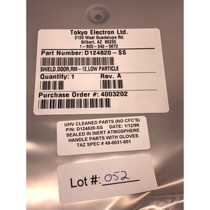ประตูโล่ Tokyo Electron TEL รุ่น D124820-SS, RM-12 – อุปกรณ์และชิ้นส่วนเซมิคอนดักเตอร์คุณภาพระดับโลกที่ได้รับความไว้วางใจ - Product Image 1