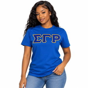 ซิกมาแกมมาโรเสื้อยืดสีทองลายกราฟิกสีน้ำเงิน 1922 แขนสั้น O-Neck Greek Sorority Apparel Classic Casual Top - Product Image 1