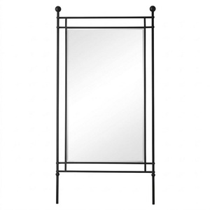 Miroir sur pied arqué vintage classique simple en métal pour salon, bureau, chambre à coucher - Product Image 1