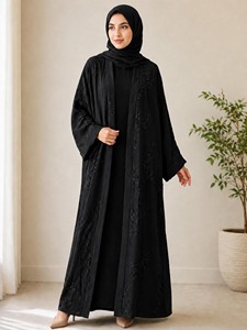 Luxury <b>White</b> Embroidered Abaya for Women Modest Islamic <b>Maxi</b> Dress Elegant Muslim Dubai Abaya with Hijab - Product Image 3