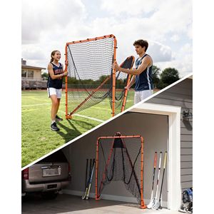 Porta da lacrosse portatile 6x6 con telaio in acciaio, pieghevole, attrezzatura per allenamento lacrosse da giardino, montaggio rapido e facile - Product Image 5